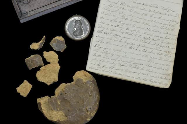 The biscuit preserved from the Battle of Trafalgar by Able Seaman Thomas Fletcher. Picture: Dix Noonan Webb