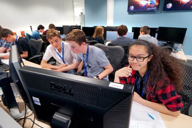 Students from Horndean Technology College taking part in the Code Quest competition.
Picture: Julian Hickman