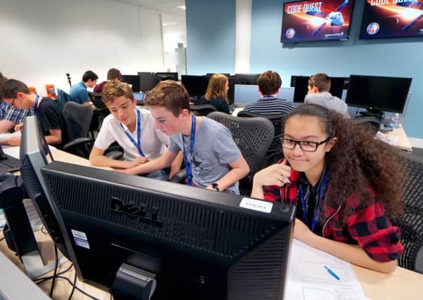 Students from Horndean Technology College taking part in the Code Quest competition.
Picture: Julian Hickman