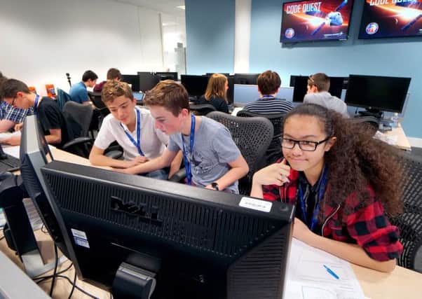 Students from Horndean Technology College taking part in the Code Quest competition. 

Picture: Julian Hickman