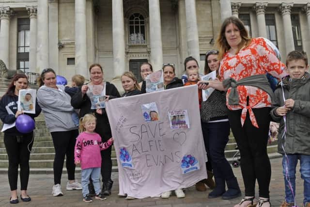 Supporters stage a peaceful protest on the steps of the Guildhall in Portsmouth in support of Alfie Evans on April 16
Picture: Ian Hargreaves (180457-1)