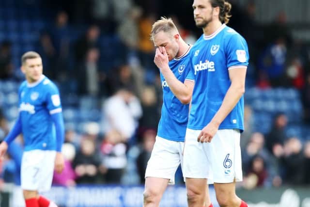 Pompey lost 1-0 in their game at Bury this afternoon. Picture: Joe Pepler