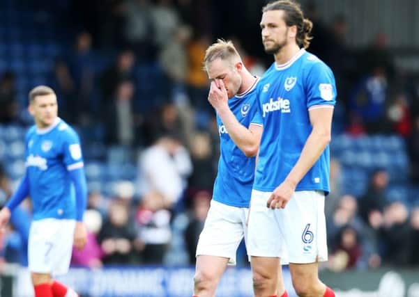 Pompey lost 1-0 in their game at Bury this afternoon. Picture: Joe Pepler
