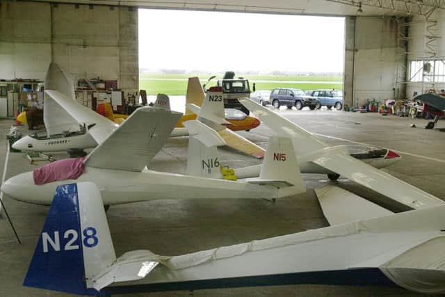 Portsmouth Naval Gliding Centre's hangar at the Daedalus airfield, Lee-on-the-Solent