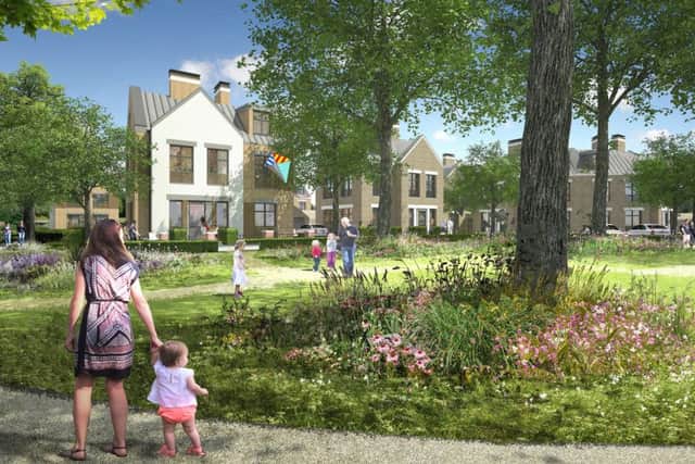 A computer-generated image of homes proposed for the former site of villas in the grounds of St James' Hospital Picture: Homes Agency