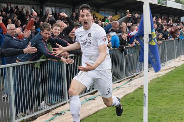 Jason Prior celebrates his goal