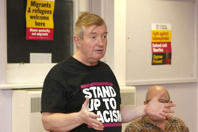 Simon Magorian, of Portsmout,Stand Up to Racism.Picture : Habibur Rahman PPP-171129-191500006