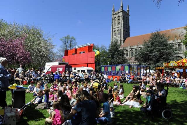 Crowds at a previous St Mary's Church May Day fair