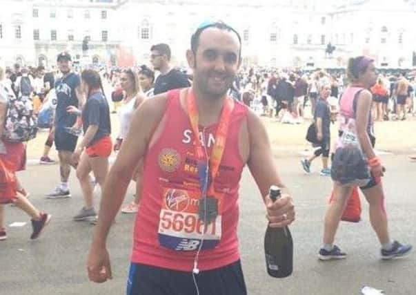 Sam Wheeler, 34, from Portsmouth, completed the London Marathon in memory of his colleague Joan Cook who died last year from a brain tumour