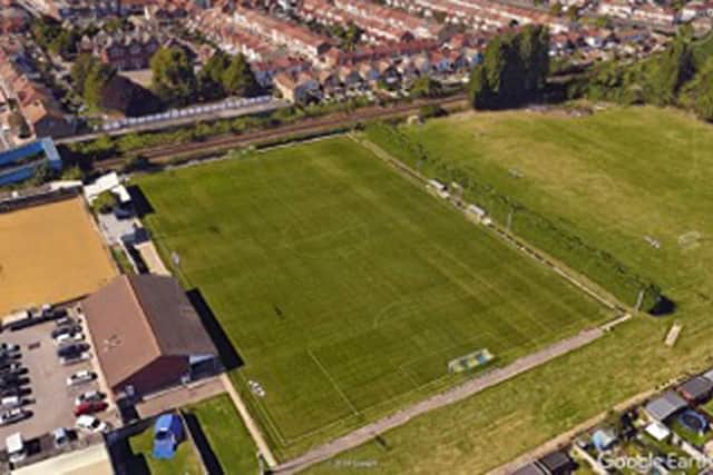 The Google Earth image showing Moneyfields' ground.