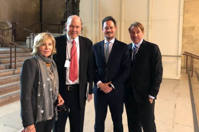 Portsmouth South MP Stephen Morgan (second right) at Westminster with Jane, Michael and Eric Eisner