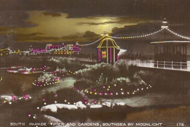 South Parade Pier and The Rock Gardens, Southsea, in the 1930s.