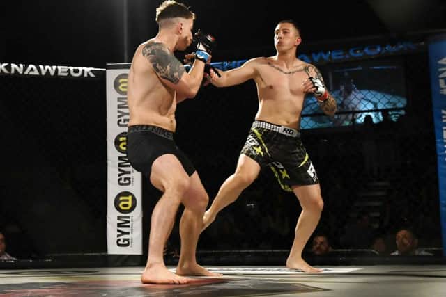 Gwyn Barry, left, defeat Gareth Hales at Shock N Awe 27. Pictures: Neil Marshall