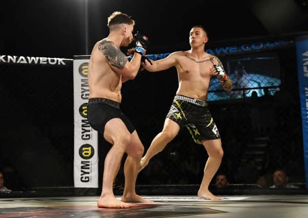 Gwyn Barry, left, defeat Gareth Hales at Shock N Awe 27. Pictures: Neil Marshall