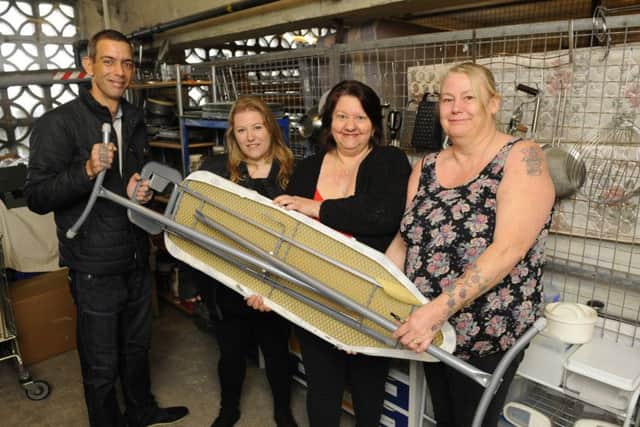 Cllr Paul Godier, council leader Donna Jones, Sarah Knight and Brenda Towle Picture: Malcolm Wells (180502-6867)