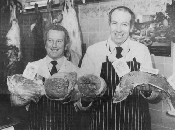 The genuine article, proudly displayed by 'real meat' butchers, John, left, and James Morgan
