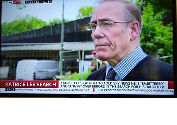 Katrice Lee's father Richard speaking on Sky News in Germany today