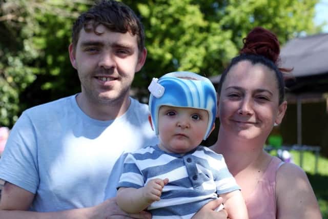 Jenson with his parents Ashley Price and Nicola Donovan Picture: Chris Moorhouse