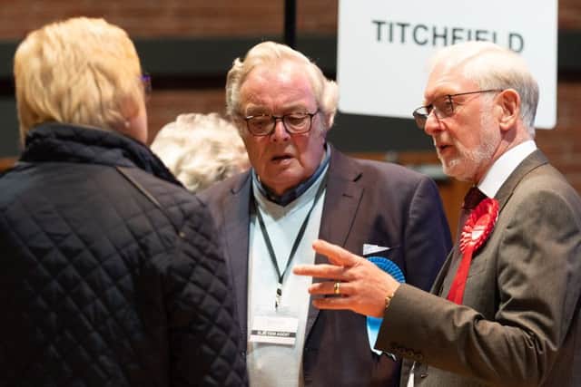 Richard Ryan, Labour, Fareham South in discussion. Picture: Keith Woodland 180503