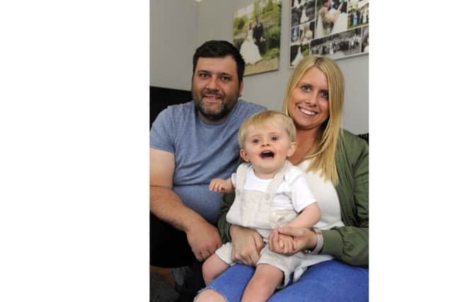 Parents Ryan Mundey, 30, Jade Mundey, 29, and Freddie
Picture: Malcolm Wells (180501-6848)