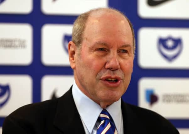 Portsmouth owner and chairman Michael Eisner faces the press. Portsmouth FC and the University of Portsmouth announce that the university will be Pompey's shirt sponsor next season, Fratton Park, Portsmouth                    Picture: Chris Moorhouse        Friday 4th May 2018              FOR EDITORIAL USE ONLY PPP-180405-131509006