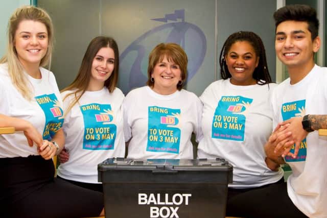 The council's customer services and electoral services teams were standing by to help any residents with queries about bringing ID to vote. Left to right: Casey, Tash, Liz, Lauren and Zdenek
