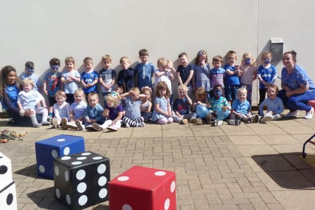 Little Admirals pre-school in Dundas Lane, Portsmouth, is taking part in Blue Day today 

Picture: Roxanne Le Vogeur