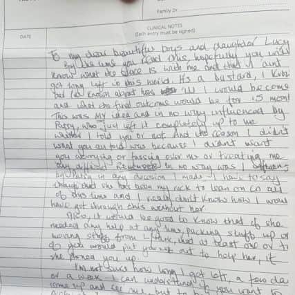 The poignant letter David Donald left behind for his family