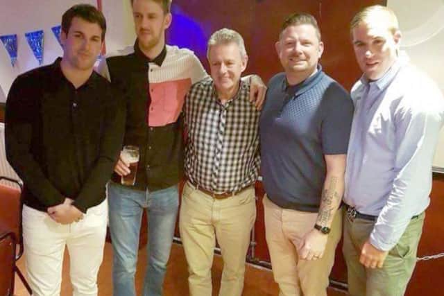 David Donald - pictured in the middle of the group with his sons James, Dave, Bryan and Ashley. He also had a daughter Lucy.