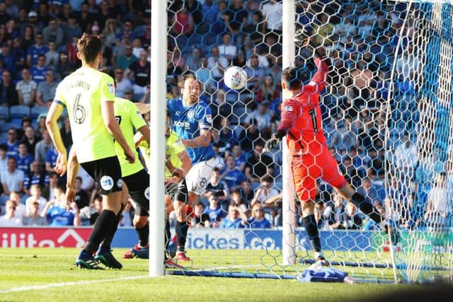Brett Pitman scored a double for Pompey today in their match against Peterborough. Picture: Joe Pepler.