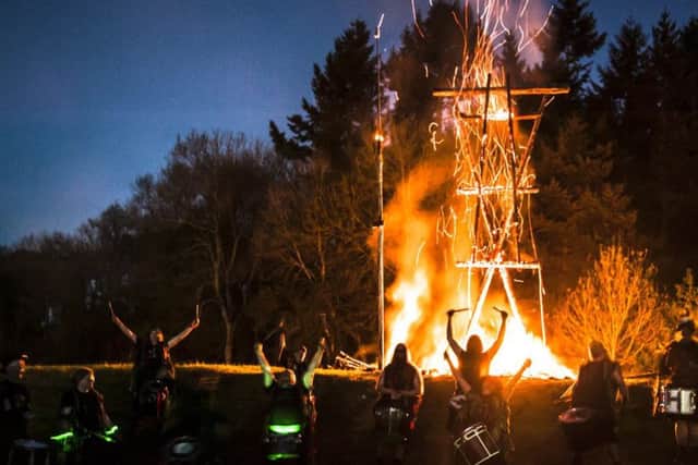 The wicker man goes up in flames at the Beltain Festival at Butser Ancient Farm Pictures: ELEANOR SOPWITH