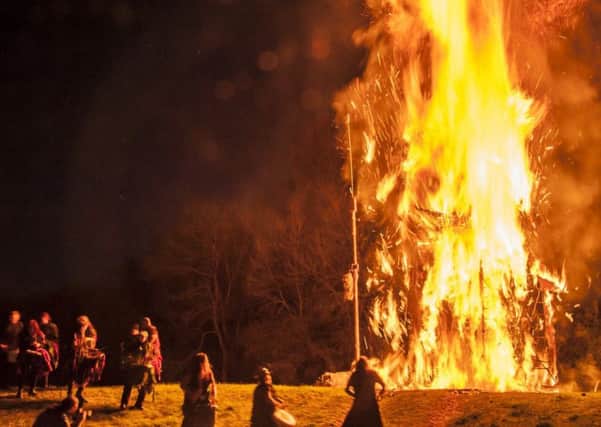 The wicker man goes up in flames at the Beltain Festival at Butser Ancient Farm Pictures: ELEANOR SOPWITH