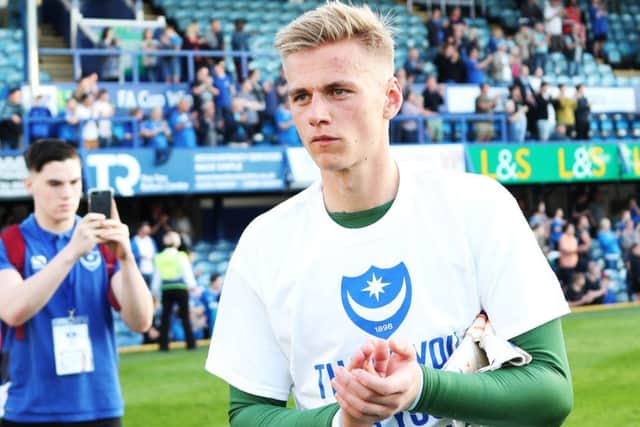 Pompey youngster Alex Bass made his league debut against Peterborough on Saturday