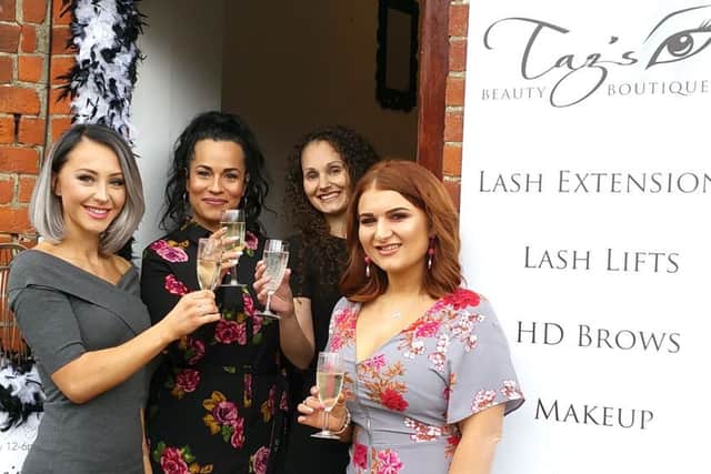 Offically opening of Taz Bayley's Beauty Boutique(left to right) Taz Bayley, Beauty Boutique, Michelle Harris, Nail Envy by Michelle, Keeley Searle, Keeleys Nails and Daisy Vaughan, 'Perennis Beauty