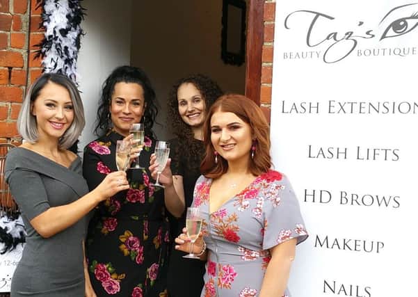 Offically opening of Taz Bayley's Beauty Boutique

(left to right) Taz Bayley, Beauty Boutique, Michelle Harris, Nail Envy by Michelle, Keeley Searle, Keeleys Nails and Daisy Vaughan, 'Perennis Beauty