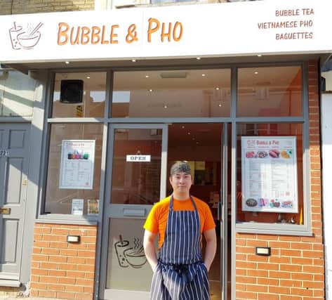 Michael Lugia outside his new restaurant, Bubble and Pho