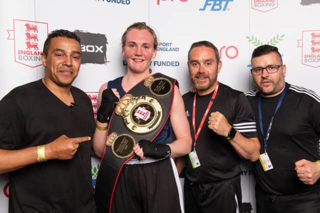 Kerry Davis won the National Elite Championship in London at 75kg. Picture: England Boxing