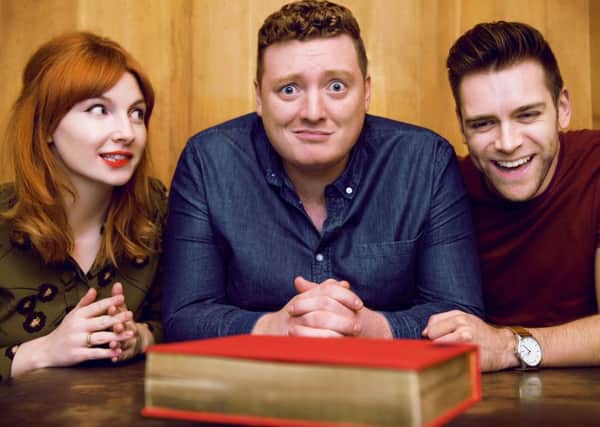 The podcast's hosts, Alice Levine, Jamie Morton and James Cooper
