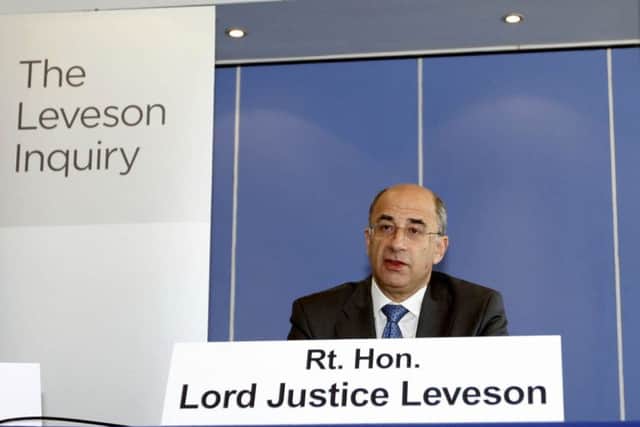 Lord Justice Leveson during the first Leveson inquiry in 2011.