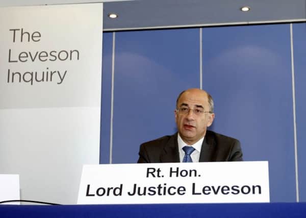 Lord Justice Leveson during the first Leveson inquiry in 2011.