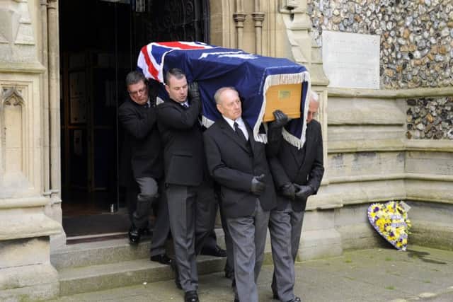 The funeral of Herbert Edward George 'Eddie' Wallace held at St Mary's Church, Portsea with the service led by Canon Reverend Bob White Picture by: Malcolm Wells