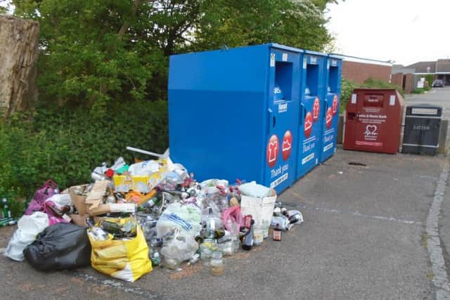 According to this image taken by Hayling Island resident Richard Coates, waste from the weekend had still not been collected near one of the seafronts car parks on Wednesday, May 9.