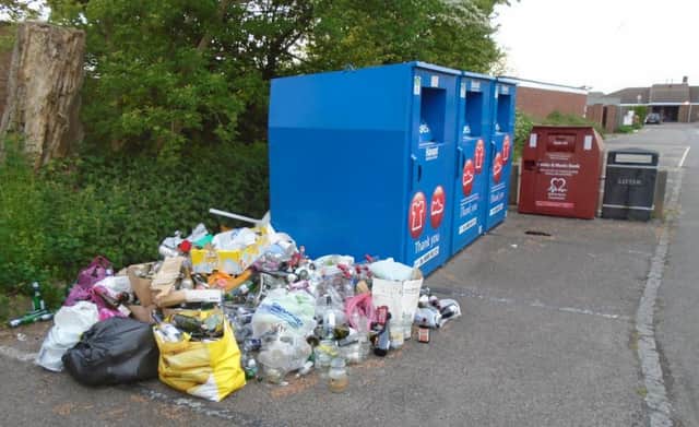 According to this image taken by Hayling Island resident Richard Coates, waste from the weekend had still not been collected near one of the seafronts car parks on Wednesday, May 9.