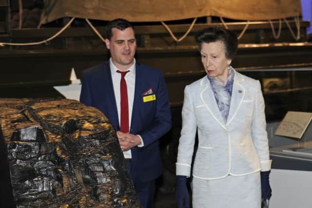 Princess Anne with James Daly the D-Day Story's collections researcher. Picture Ian Hargreaves (180470-1) PPP-181105-172922006