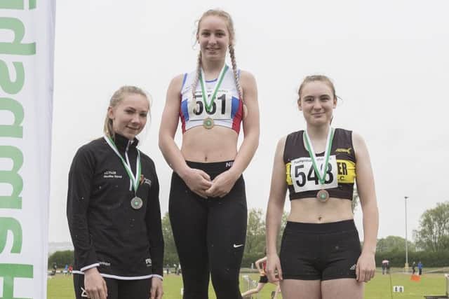 Hollie Thurgood won the hurdles. Picture: Paul Smith