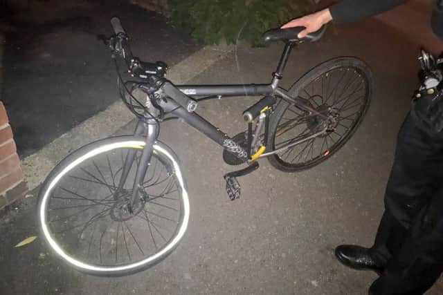 A bike that was run over by a taxi in Portsmouth last night