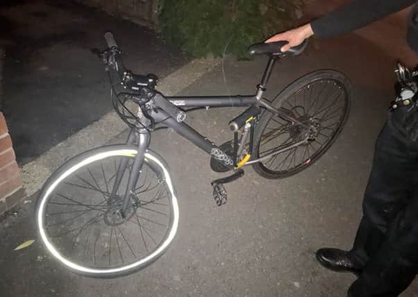 A bike that was run over by a taxi in Portsmouth last night