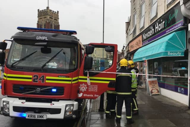 Firefighters at Nevaeh hair salon in Albert Road, Southsea Picture: Tom Cotterill