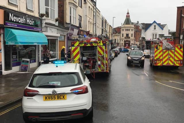 Firefighters at Nevaeh hair salon in Albert Road, Southsea Picture: Tom Cotterill
