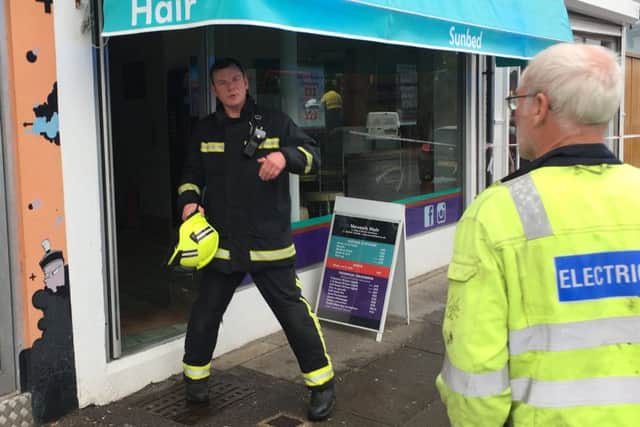 Firefighters at Nevaeh hair salon in Albert Road, Southsea Picture: Tom Cotterill